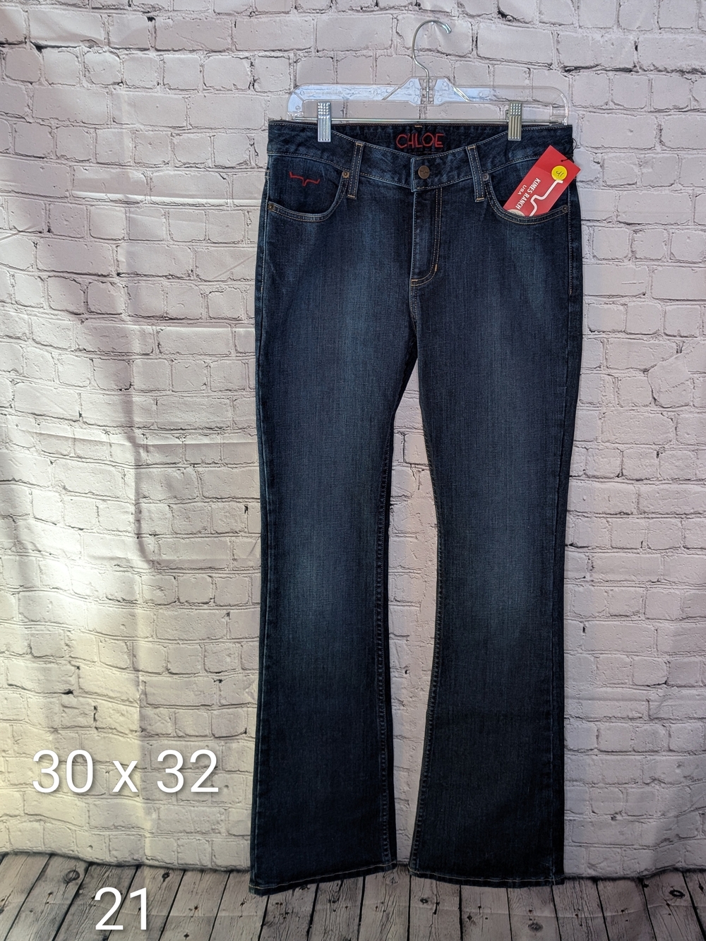 New Kimes Ranch Chloe Mid-Rise Moderate Flare Bootcut Dark Wash Jeans Size 30/32